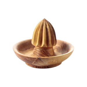 Presse-agrumes manuel en bois naturel avec bol, pour citron et orange, outil d'extraction de jus, vente en gros - Product Image 1