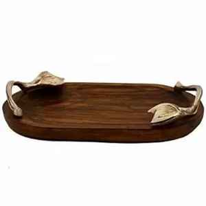 Plateau de service en bois d'acacia fini, design moderne, écologique, compatible lave-vaisselle, pour mariage et décoration intérieure, vente en gros à bas prix - Product Image 4