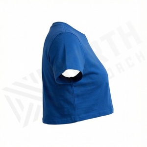 เสื้อครอปท็อปผ้าฝ้ายสีตามสั่งสำหรับผู้หญิง น้ำหนักเบา แห้งเร็ว รับผลิตตามแบบ (OEM) เสื้อผ้าสตรีทแวร์ ฟิตเนส ออกกำลังกาย เสื้อยืดแอคทีฟแวร์ - Product Image 3