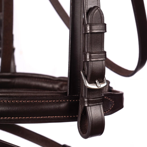 Bridon de cheval en cuir de haute qualité à 5 rangées, taille personnalisée, logo, équipement équestre anatomique rembourré doux de qualité supérieure AO/B/89 - Product Image 5