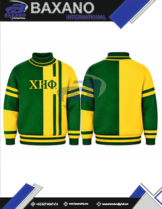 Chi Eta Phi Sorority Green <b>Turtleneck</b> <b>Sweater</b> With Yellow Stripes and Embroidered Logo Preppy Style Winter Women's <b>Sweater</b> - Product Image 6