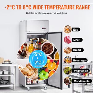 Frigorifero Commerciale Verticale a Porta Singola in Acciaio Inossidabile da 19,32 Cu.ft (546 L) con Apertura a 27 Pollici (68,6 cm) per Cucine Professionali - Product Image 5