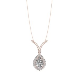 REYES Diseño Exclusivo, Collares con Colgante de Moissanita en Forma de Lágrima de Oro Amarillo de 14K para Mujer, Joyería de Lujo para Fiestas - Product Image 6