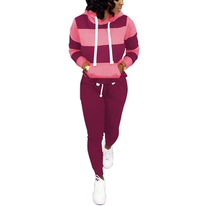 Conjunto Deportivo Reversible para Mujer, Color Sólido, Ligero, Ecológico, con Capucha, Manga Larga, Informal, Pantalones con Cordón para Invierno - Product Image 2