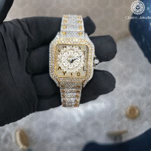 Charm_Jewells Luxury Yellow Gold Watch Round Case 42mm Analog Quartz Sapphire Crystal <b>Chronograph</b> Unisex Fashion - Product Image 1