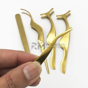 แหนบต่อขนตาคุณภาพสูง RMI แบบกำหนดเองได้ พร้อมฉลากส่วนตัว สีทองพลาสมา ทำจากสแตนเลสสตีล - Product Image 1