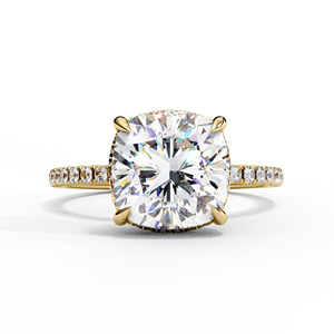 3.25ct EF VVS-VS IGI Certified <b>Cushion</b> Cut Lab Grown Diamond Rhodium Plated 18K Gold Engagement Ring - Product Image 1