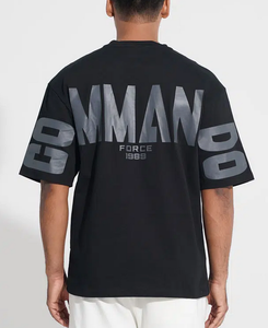 T-shirt pour homme surdimensionné à épaules tombantes, coupe ample, imprimé graphique personnalisé OEM, 100% coton, 240 GSM, tissus tricotés respirants - Product Image 6