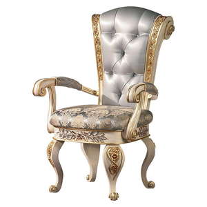 ชุดโต๊ะรับประทานอาหารหรูหราสไตล์บาโรก Royal Prestige พร้อมเก้าอี้หุ้มเบาะลายฉลุสีทอง คอลเลคชั่นเฟอร์นิเจอร์คลาสสิกสไตล์ยุโรป - Product Image 2