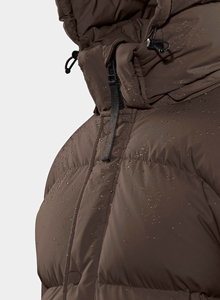 Men's Brown <b>Quilted</b> Puffer Jacket Hooded Stand Collar <b>Thick</b> Autumn Casual Outerwear Solid Color Waterproof Polyester Fiber - Product Image 3