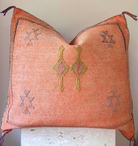 Gorgeous White Moroccan Cactus Silk <b>Cushion</b> Covers Pure Sabra Pillow Decorative <b>Cushions</b> Handmade Moroccan Abstract Pillow - Product Image 3