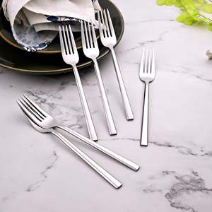SmoothGrip Eco-Friendly Stainless Steel and Bamboo <b>Fork</b> Set 6-Piece Including Salad Fruit Dessert <b>Forks</b> for Home and Camping - Product Image 1