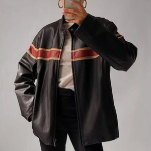 Ladies <b>Leather</b> <b>Jacket</b> Custom <b>Leather</b> <b>Jacket</b> For Women With Zipper Front <b>Long</b> Sleeve Fashion Outerwear <b>Leather</b> <b>Jackets</b> - Product Image 4