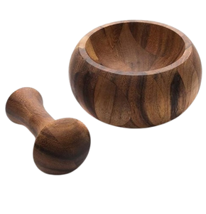 Mango Wood Garlic Spice Masher Wooden Mortar Pestle Set Europe Style Kitchen Tools Kitchen Spice <b>Grinder</b> - Product Image 4