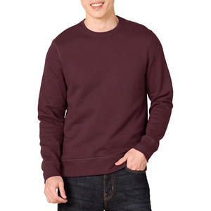 Men's Crew Neck Pullover Sweatshirt Solid Color Casual Knitted Cotton Loose Fit Winter Wear Digital Printing Eco-Friendly - Product Image 1