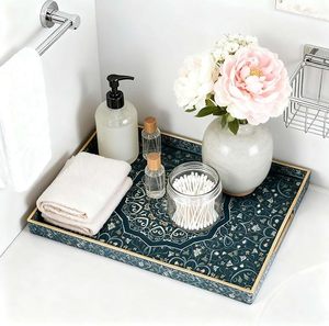 Bandeja Rectangular de Madera de Alta Demanda con Adhesivo Decorativo para Servir, Vajilla Moderna para Hotel y Hogar, Bandeja para Comida, Té y Café - Product Image 6