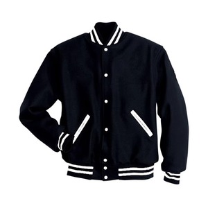 Men's Leather Varsity Jacket Embroidered Letter Patch Front Preppy Style Turn-down Collar Breathable Autumn Wear - Product Image 4