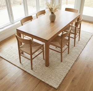 Handmade Wool Low <b>Rug</b> Green Geometric PET Friendly Eco-Friendly Anti-Bacteria Non-Slip Soft Thick Modern Living Room Prayer - Product Image 1