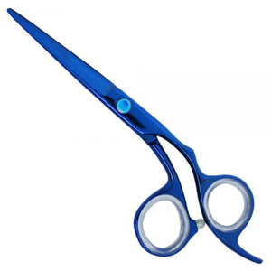 Ciseaux amincissants droitiers en acier inoxydable à revêtement bleu avec manche en céramique lame tranchante pour la coupe de cheveux de salon de coiffure - Product Image 4