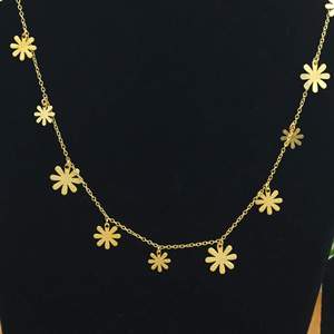 Flower Charm <b>Necklace</b> Gold Plated Handmade Bohemian Station Chain <b>Necklace</b> Indian Jewelry Manufacturer - Product Image 4