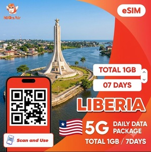 Tarjeta SIM electrónica Liberia 1GB 7 Días, Internet de Viaje Prepago de Alta Velocidad con Activación Instantánea por QR - Product Image 1