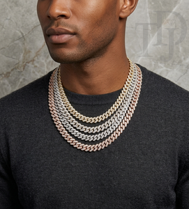 Cadena Cubana para Hombre, Plata de Ley 925, Oro 10K 14K, Collar Hip Hop, Cadena Brillante, Joyería de Lujo para Él - Product Image 6