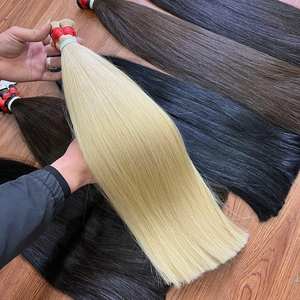 Extensions de cheveux vietnamiennes de qualité supérieure, cheveux en vrac, couleur claire, épaisseur, prix de gros - Product Image 3