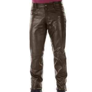 Pantalon en cuir écologique pour homme, coupe droite mi-longue, style hip-hop, design personnalisé de haute qualité, léger et élégant, best-seller - Product Image 1