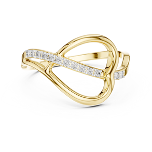 Anillo de Diamante Cultivado en Laboratorio SIMPLE HEART, Oro Amarillo de 18 Quilates con Baño de Rodio, Corte Brillante, para Compromiso, Fiesta, San Valentín, Uso Diario - Product Image 1