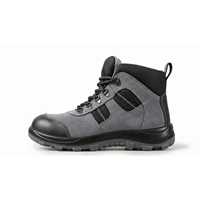 Bottes de sécurité mi-montantes pour hommes, en cuir véritable, avec embout en acier, doublure respirante, plaque intermédiaire en acier, semelle en PU, pour l'usine, l'exploitation minière et les travaux intensifs