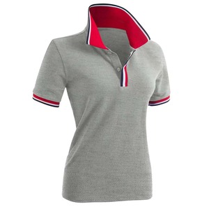 Polo personnalisé en coton 100% pour femme, tricoté, uni, manches courtes, broderie, nouveau design, polo de golf. - Product Image 3
