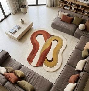 Tapis en laine tufté à la main sur mesure, de toute forme, production selon dessin CAO, tapis de sol pour projets d'aménagement intérieur - Product Image 3