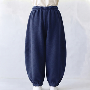 Women Oversize <b>Trouser</b> Full Length Baggy Loose Fit Mid Drawstring Waist 100% Cotton Fleece Winter Street Wear <b>Joggers</b> Ladies - Product Image 2