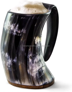 Taza Vikinga Ecológica de Material Orgánico, Cuerno de Buey Moderno Pulido y Personalizable, Regalo de Decoración para Bodas, Precio de Fábrica HANNAN - Product Image 5