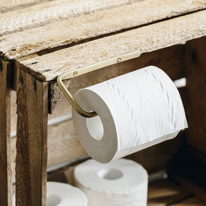 Porte-papier toilette en laiton massif, support mural pour rouleau de papier toilette, porte-mouchoirs décoratif en laiton pour salle de bain, accessoires de salle de bain en laiton - Product Image 5