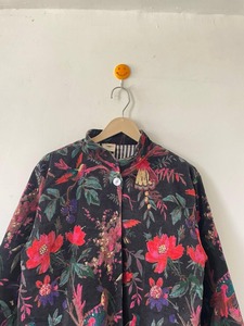 Indian Handmade Cotton Quilted Reversible <b>Velvet</b> <b>Blazer</b> Jacket with Animal Print Three-Quarter Sleeve for Girls - Product Image 5
