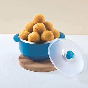 Luxury <b>large</b> capacity serving bowl with transparent cover durable kitchen <b>storage</b> <b>container</b> for dining table use - Product Image 3