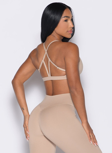 Latest Glacial Beige Passion Sports Bra Adjustable Strappy Back Design Curved <b>Underbust</b> And High Impact Women Fitness Sports Bra - Product Image 2