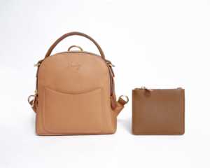 Premium Synthetic Leather Freya Bag Lady Solid Pattern Multi-functional Convertible Backpack Sling Bag Removable <b>Coin</b> <b>Wallet</b> - Product Image 5