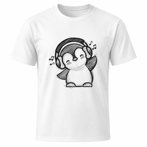 Camiseta Personalizada con Gráfico de Pingüino, Unisex, 100% Algodón, Cuello Redondo, Estilo Casual Urbano, Impresa, Venta al Por Mayor OEM - Product Image 1
