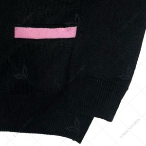 Cárdigan de punto personalizado al por mayor con bordado, estilo universitario, para mujer, informal, de cuello alto largo, con bloques de color, uniforme de punto. - Product Image 2