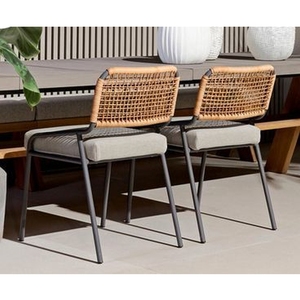 Muebles de aluminio y ratán combinados para proyecto de cafetería y hotel fabricados en Indonesia - Product Image 1