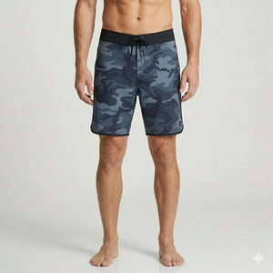 <b>Men's</b> Camouflage Print Polyester Board Shorts Quick Dry Breathable Eco-Friendly Anti-UV Drawstring Waist Swim <b>Trunks</b> Short - Product Image 1
