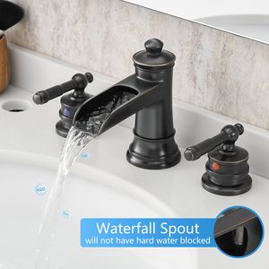 Rubinetto da Bagno ORB a 3 Fori con Scarico a Scomparsa, Maniglia a Doppia Leva, 8 Pollici, per Lavabo e Doccia - Product Image 4