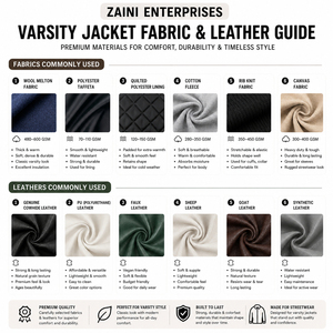 Chaqueta Varsity ZAINI de 400 GSM, Mezcla de Lana, Resistente al Viento, Color Azul Marino, Mangas en Contraste, Logotipo Bordado en Chenilla Personalizado, Cuello Alto - Product Image 2