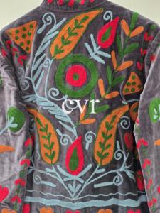Outerwear Coat Embroidered Uzbek Eco-Friendly Women's Luxury Coat Handmade Velvet Suzani Winter <b>Boho</b> for Party Wear - Product Image 4