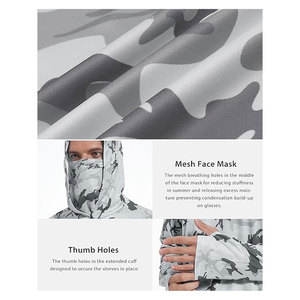 Sudadera con capucha para pescar para hombre, UPF 50 Plus, protección solar, manga larga, ligera, transpirable, de secado rápido, con protección UV - Product Image 5