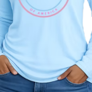เสื้อยืดแขนยาวสีฟ้าอ่อนสำหรับผู้หญิง ผ้าฝ้าย 100% ระบายอากาศได้ดี สวมใส่สบายในฤดูร้อน - Product Image 6