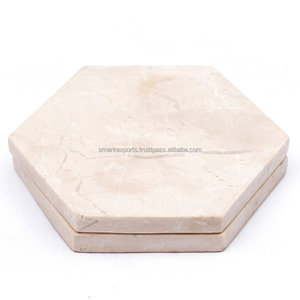 Posavasos de Mármol de Piedra Natural, Forma Redonda Clásica, Ecológicos para Protección de Vasos, Decoración de Mesa e Interior - Product Image 3