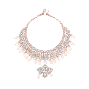 Conjunto de Collar Choker de Diseño 10575612WH, Joyería Fina con Cuentas de Perlas y Piedras Austríacas Brillantes - Product Image 2